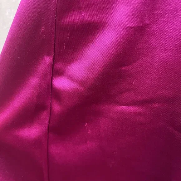 Hello Molly Enter the Room satin mini dress fuschia strapless side train